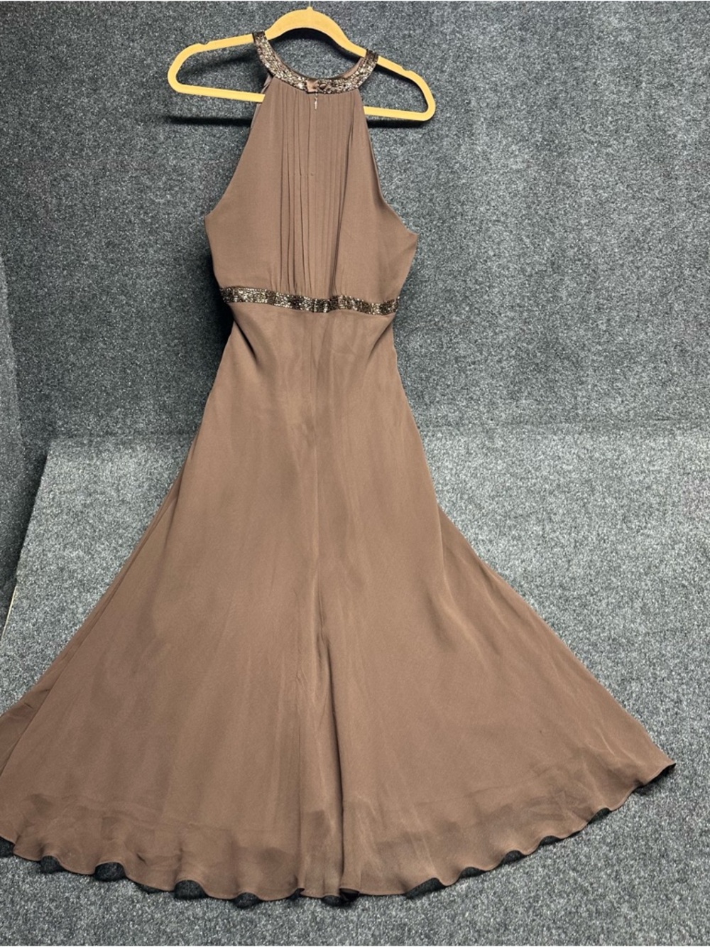 Silk Slip Dress Halter Neck Beaded bias cut special occasion cocktail old money